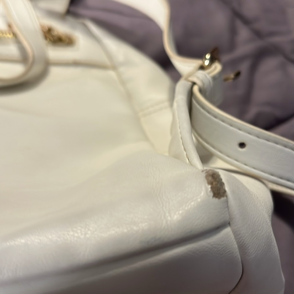 Moschino White Leather Backpack. - image 8